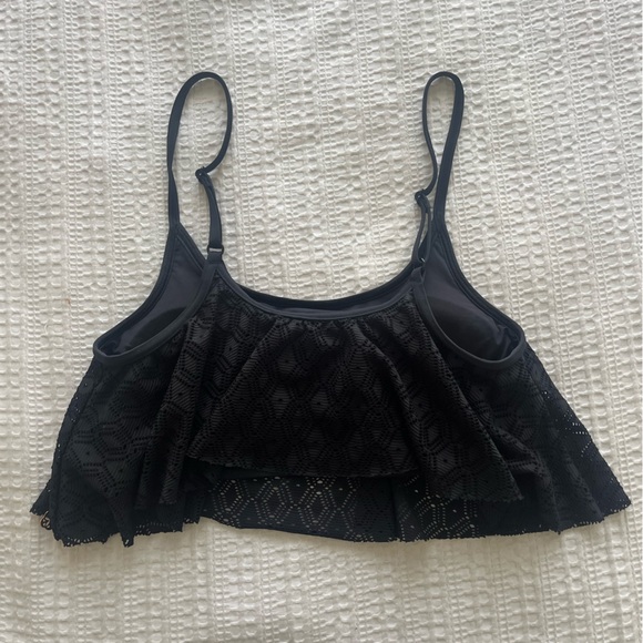 Turquoise black swimwear top in a size US M - Picture 2 of 4